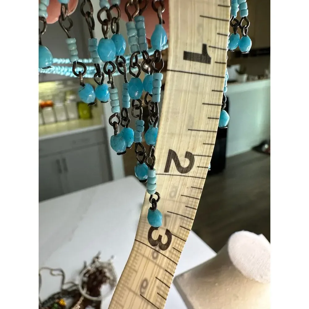 Turquoise Beaded Icicle Necklace